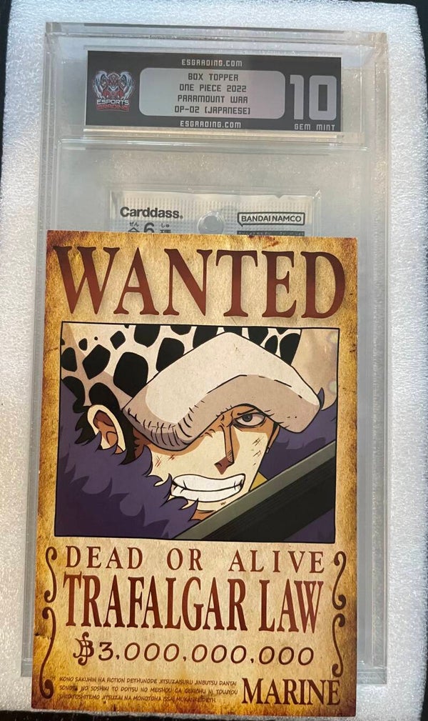 2022 One Piece Carddass 6 OP-02 Sealed Pack, ES Grading Gem Mint 10