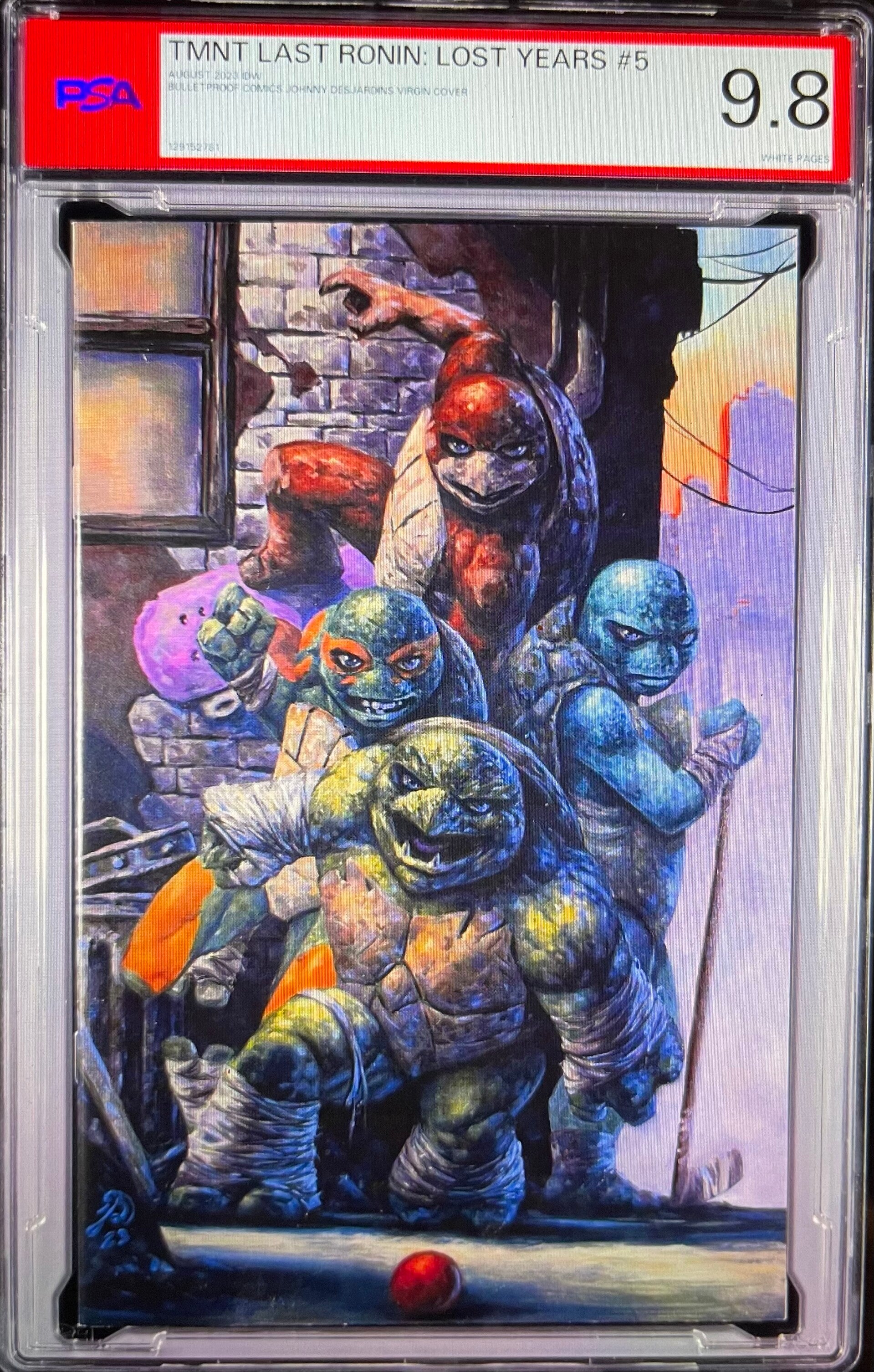 2023 IDW TEENAGE MUTANT NINJA TURTLES: THE LAST RONIN - LOST YEARS #5 BULLETPROOF COMICS VIRGIN JOHNNY DESJARDINS VARIANT COVER, PSA 9.8
