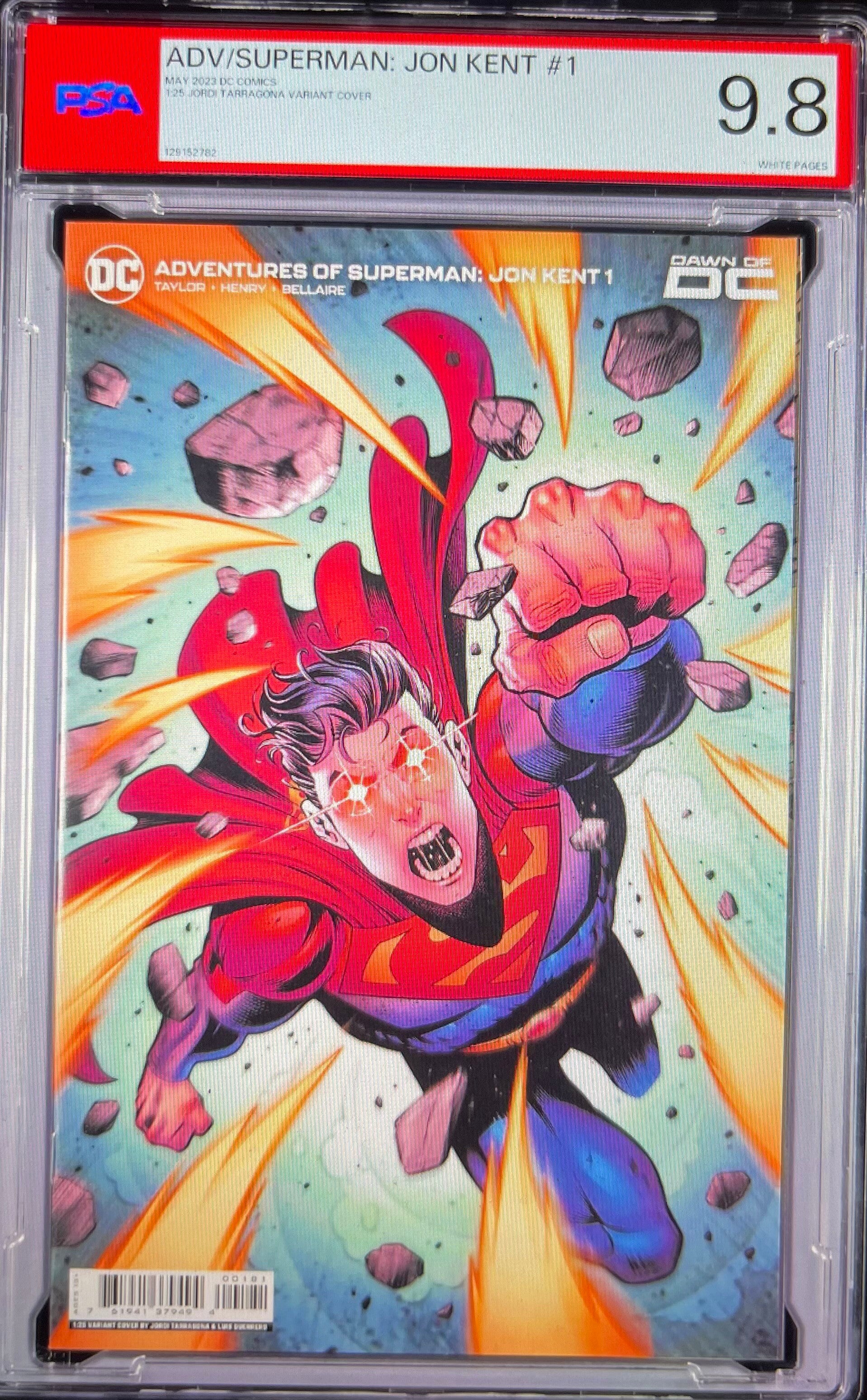2023 DC COMICS ADVENTURES OF SUPERMAN: JON KENT #1 1:25 JORDI TARRAGONA VARIANT COVER, PSA 9.8