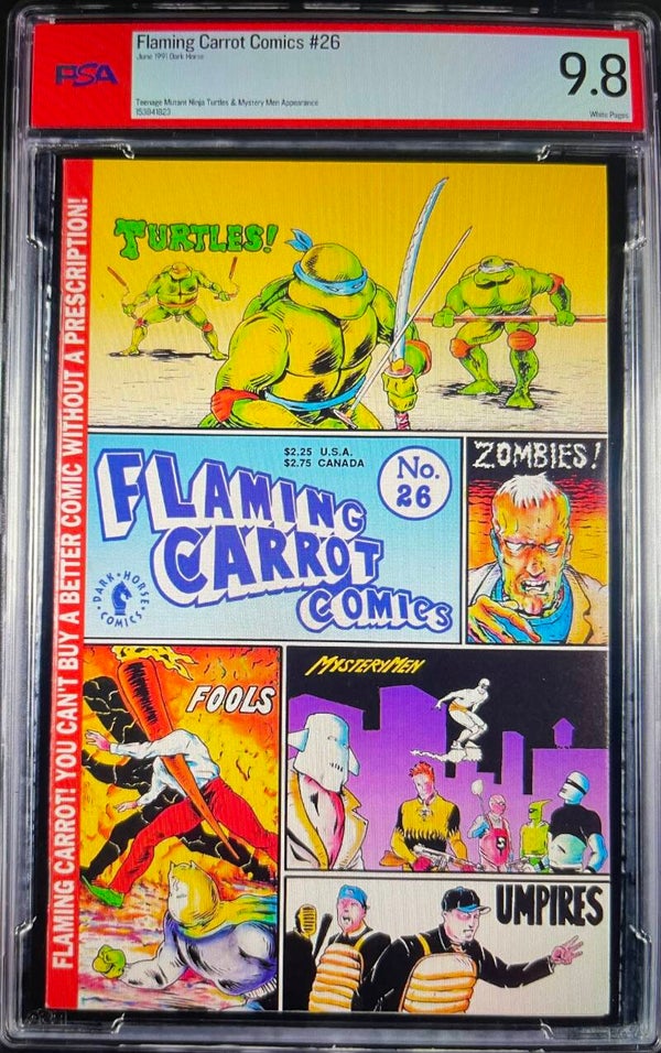 1991 Dark Horse Flaming Carrot #26, Teenage Ninja Turtles Crossover, PSA 9.8