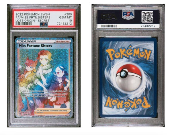 2022 Pokemon Lost Origins Miss Fortune Sisters #209 Secret Rare, PSA GEM MINT 10