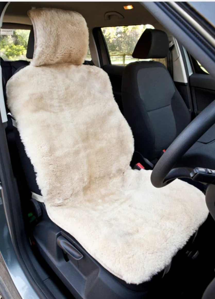 Super cozy padded sheepskin car seat