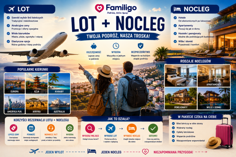lot + nocleg 