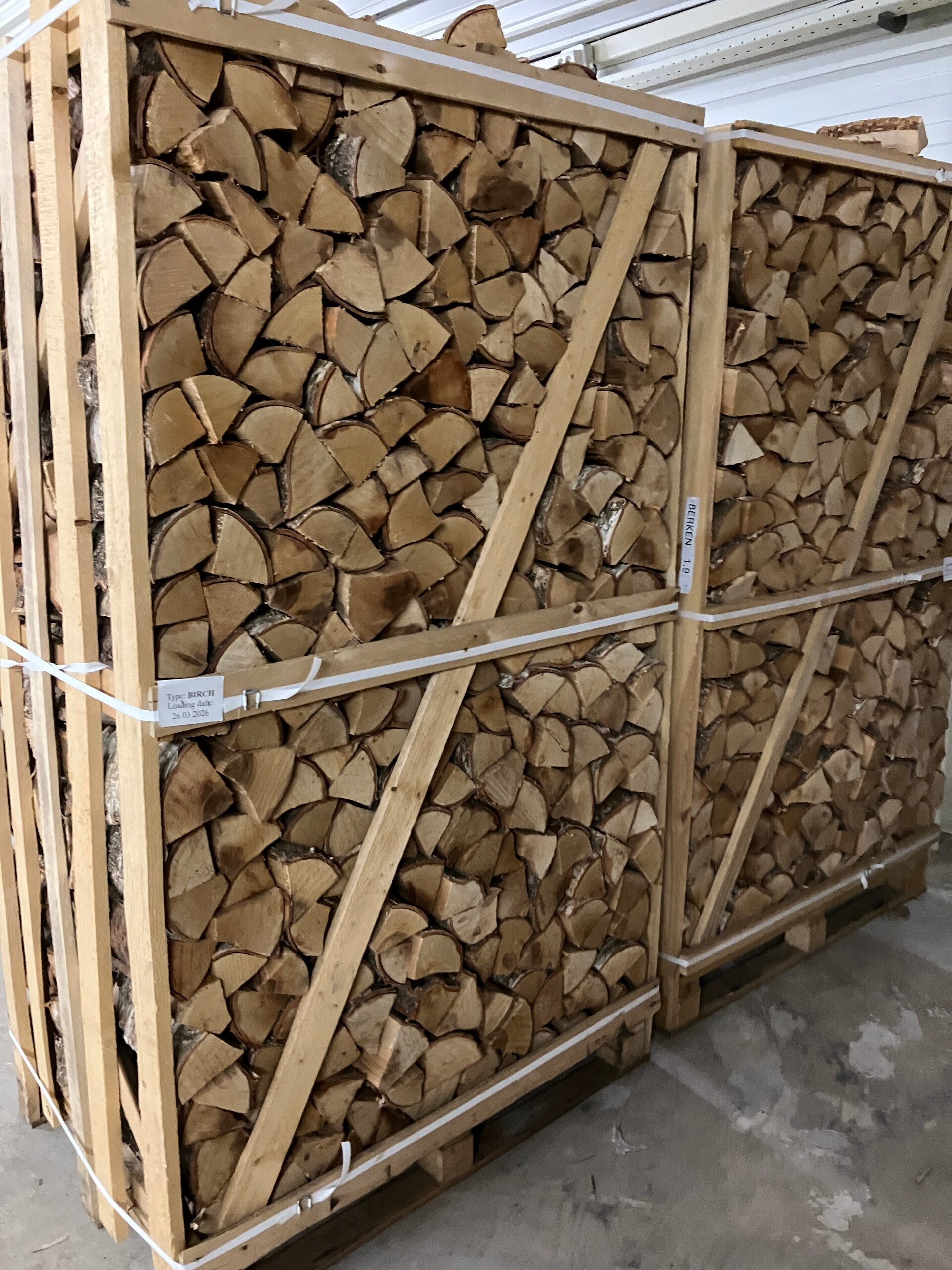 Grote pallet berken haardhout 1.95 m3