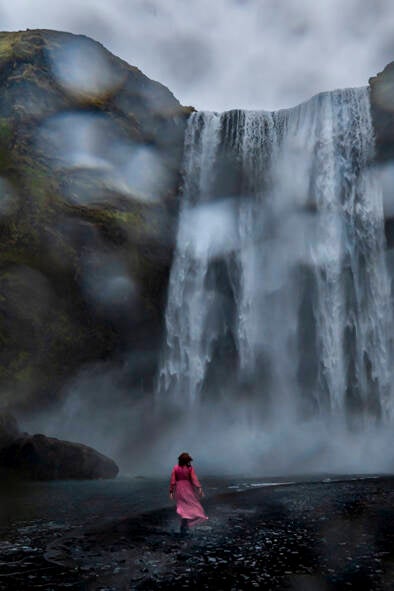 zelfportret in IJsland waterval