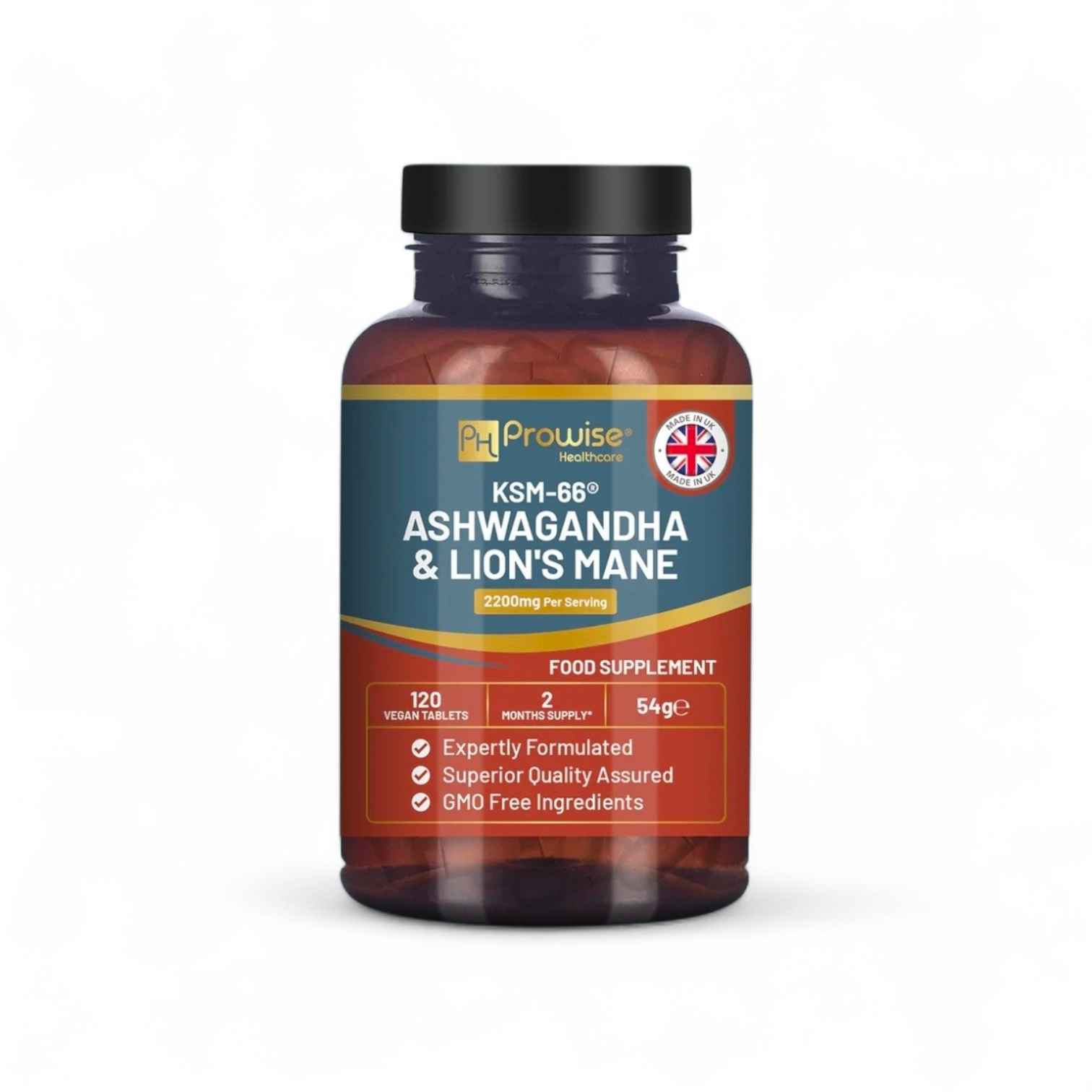 KSM-66® Ashwagandha & Lion’s Mane – Advanced Cognitive & Stress Support