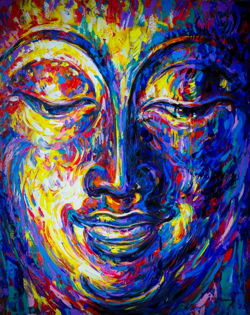 ภาพวาดพระพุทธเจ้า Inner Joy วาดด้วยมือ โดยศิลปิน Seksak Jaichumchen จากประเทศไทย
