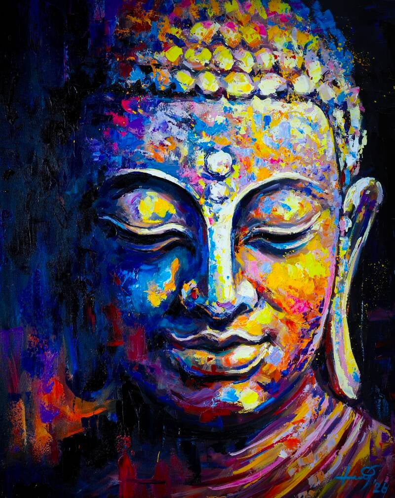 ภาพวาดพระพุทธเจ้า Peace Within วาดด้วยมือ โดยศิลปิน Seksak Jaichumchen จากประเทศไทย