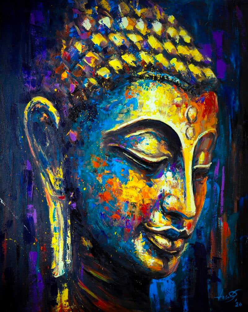 ภาพวาดพระพุทธรูปที่วาดด้วยมือ Soul Echo โดยศิลปิน Seksak Jaichumchen จากประเทศไทย