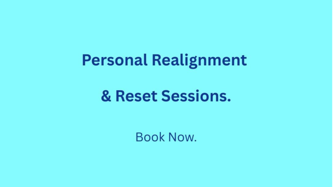 image with text saying personal realignment and reset sessions.