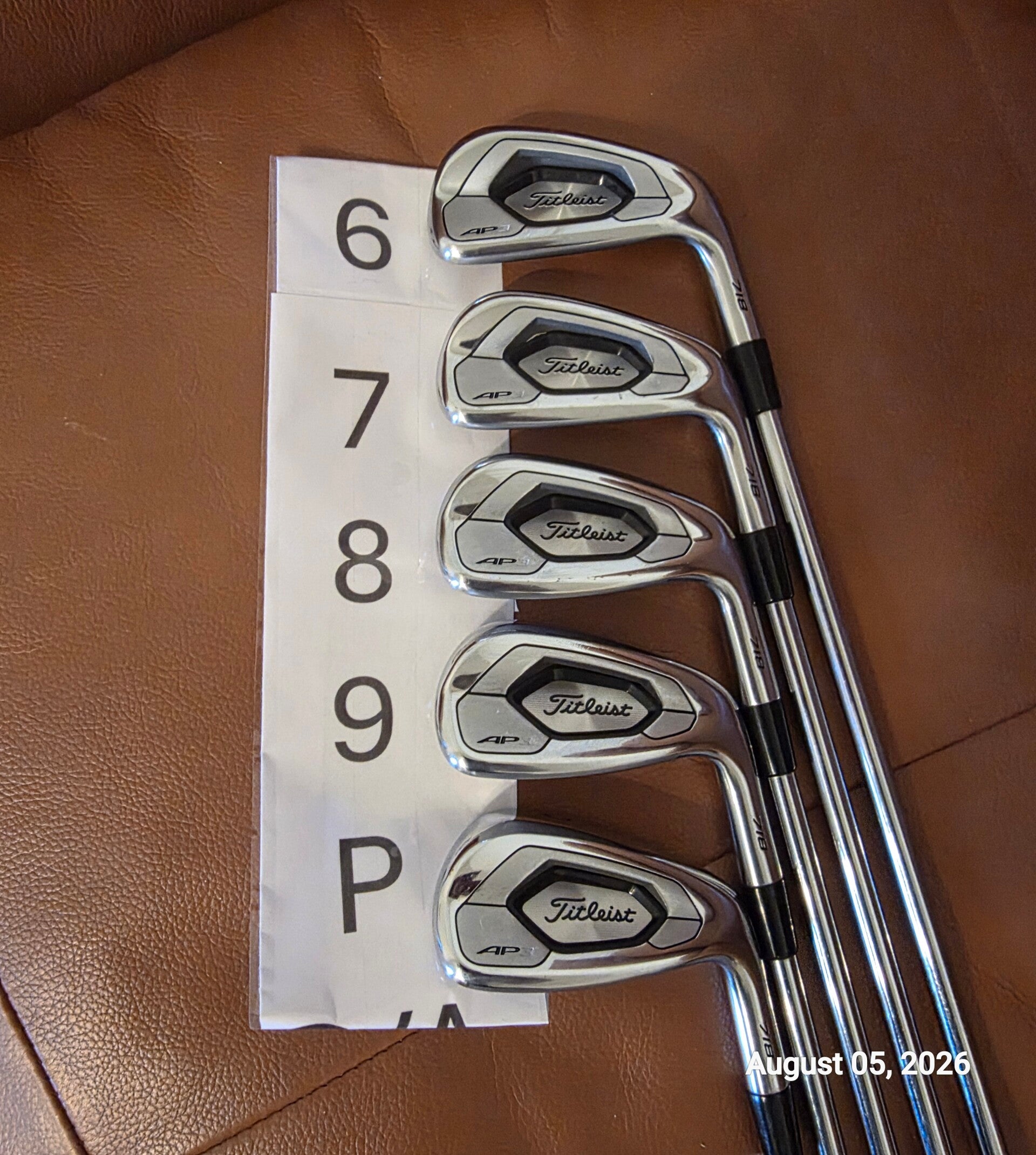 Titleist 718 AP3 5-P (5 club) game improvement iron set; TT AMT R300 Reg. Flex