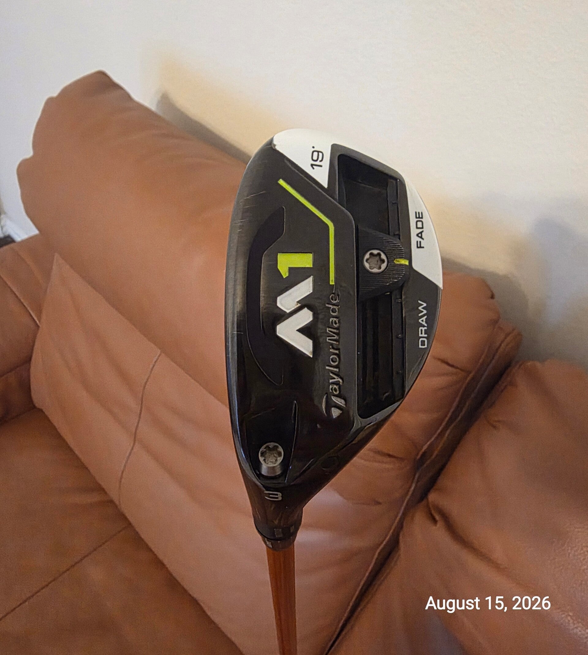 Used Taylormade M1 19* hybrid w/premium Tour AD Ad-95x shaft-Plays 39.25"