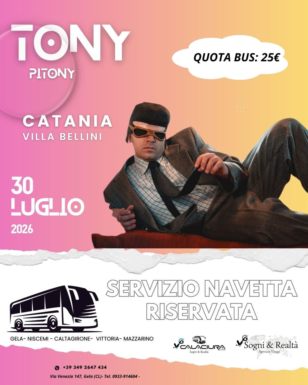 TONY PITONY in concerto a CATANIA