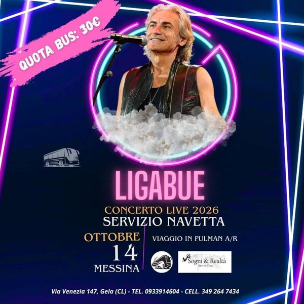 LIGABUE in concerto a Messina il 14/10/2026