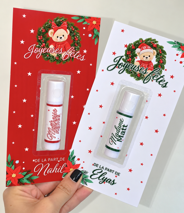Carte avec labello parfumé personnalisé