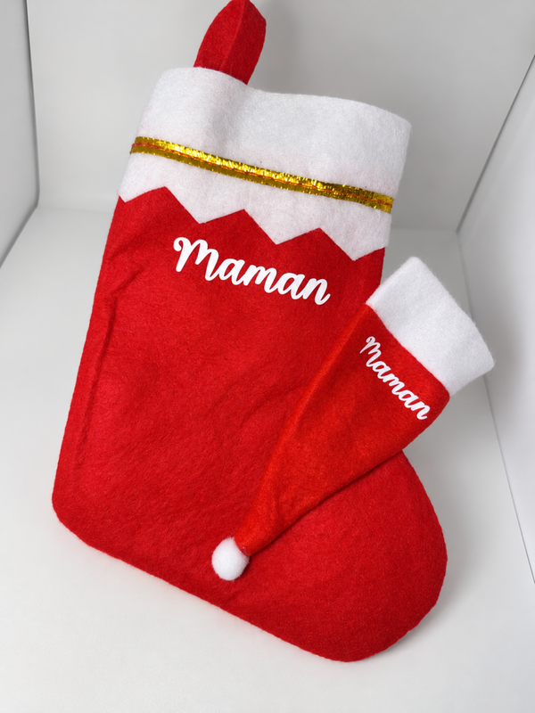 Mini chaussette de Noël personnalisé ( vendu seule, a remplir vous même)