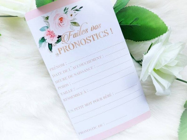 Carte pronostics bébé fleuri