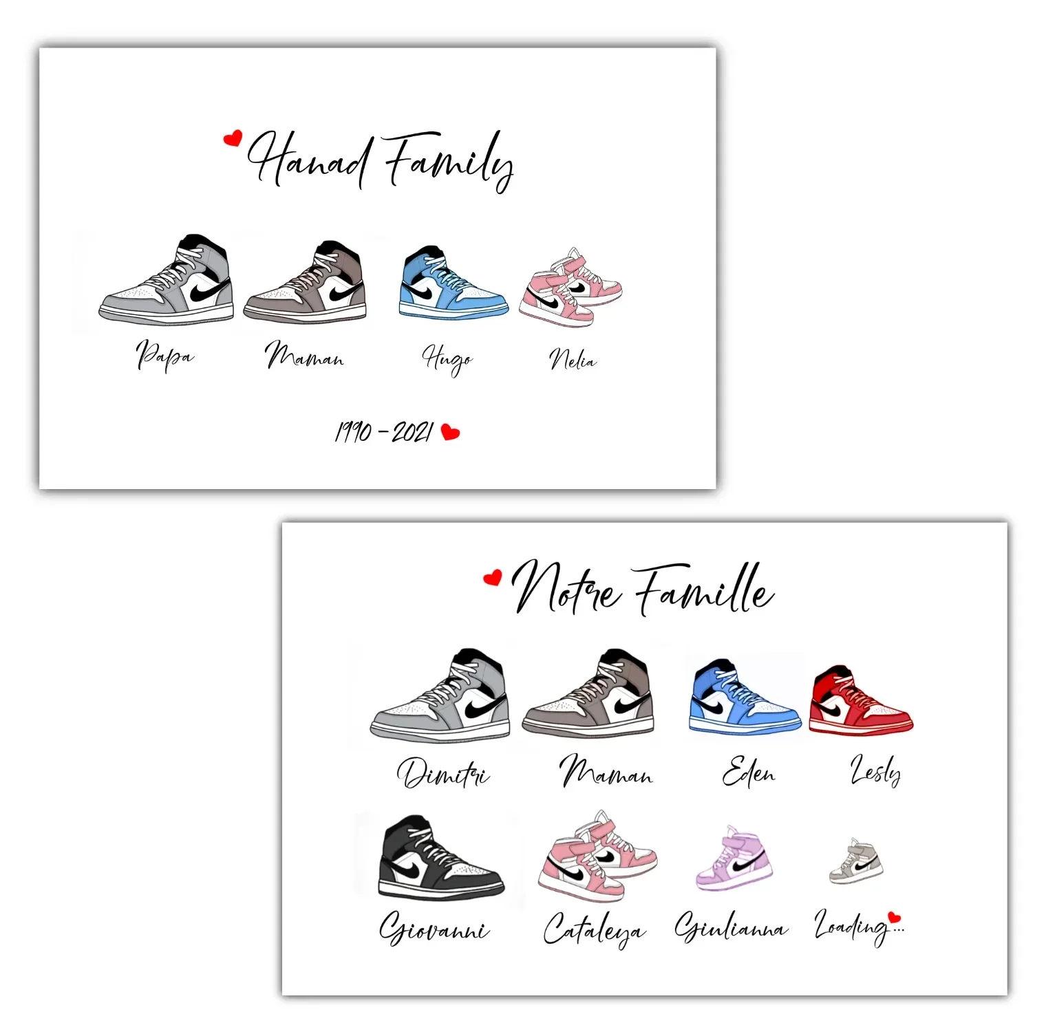 Affiche famille 'chaussures'