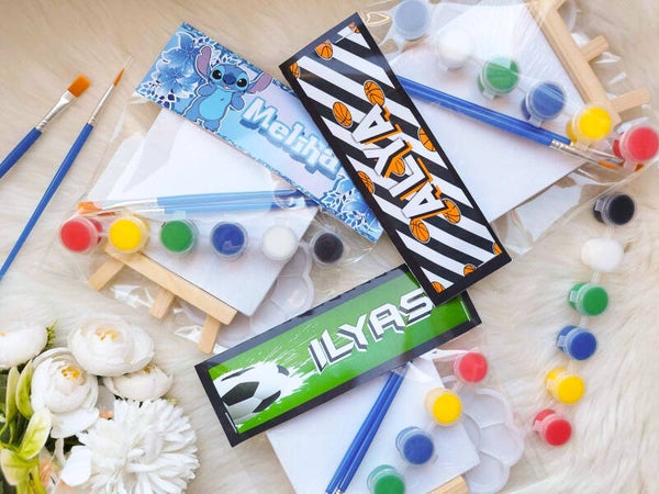 Petit kit de peinture personnalisé thème au choix+ mini toile