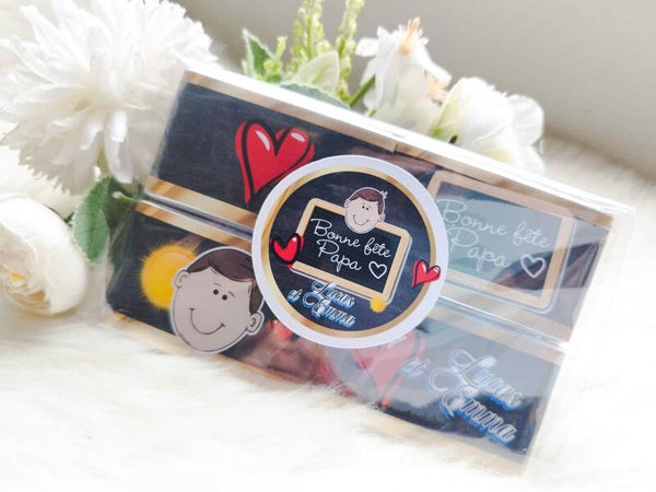 Lot de 4 chocolats au lait personnalisés