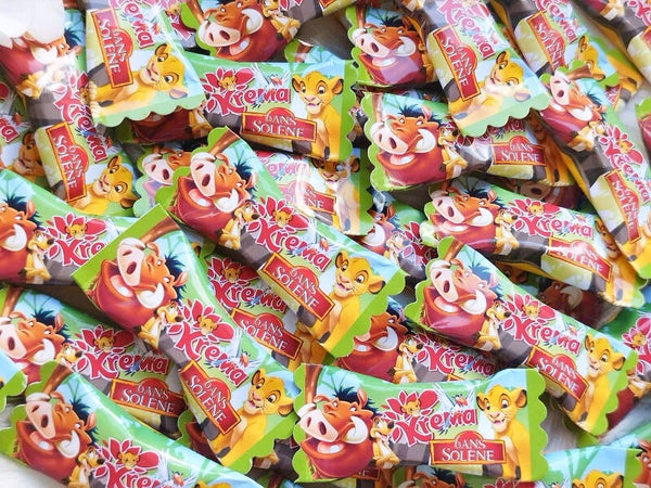 Bonbon krema a l'unité ( goût aléatoire) personnalisés thème au choix pour anniversaire, baptême, mariage ...