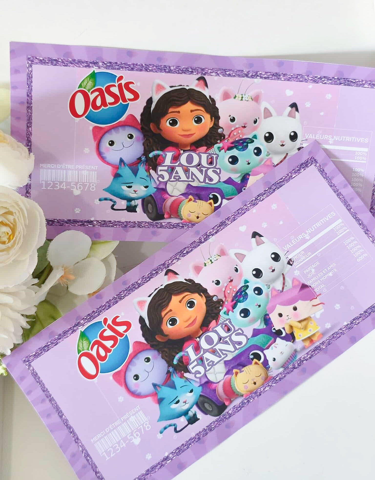 Lot de 2 Autocollants mini canette de oasis personnalisé