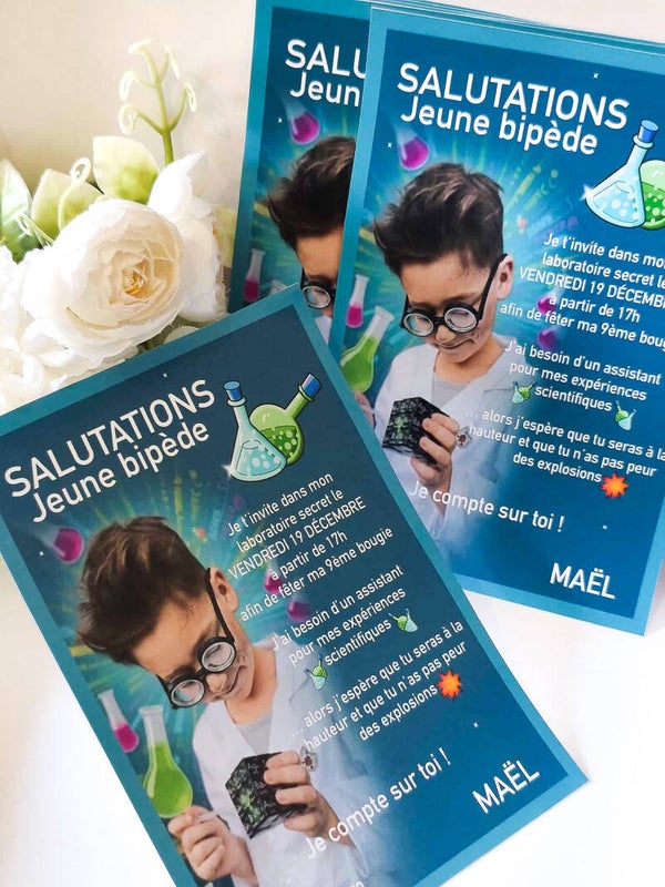 Carte invitation photo thème au choix