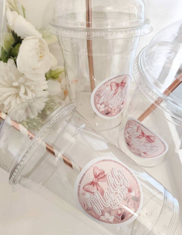 Gobelet couvercle personnalisé (pailles aléatoire)