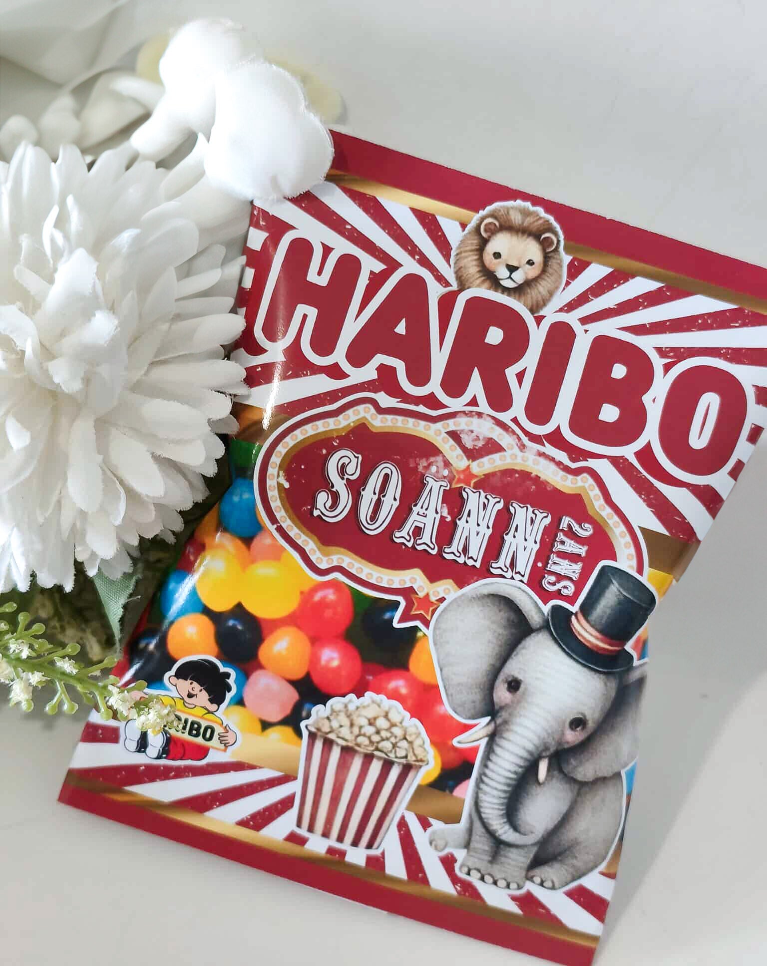 Petit sachet de dragibus personnalisé thème au choix (anniversaire, baptême, mariage, aïd...)