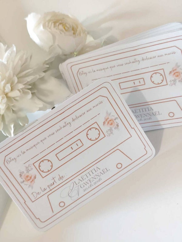 Petites cartes invités pour DJ , mariage, anniversaire, baptême etc.. ( a l'unité)