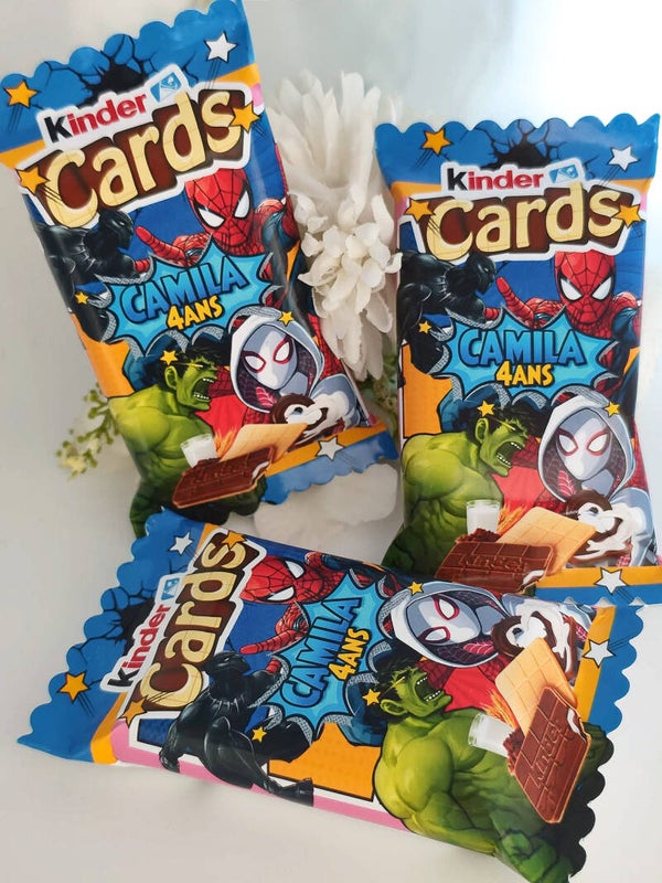Kinder cards personnalisé thème au choix (anniversaire, baptême, mariage, aïd...)