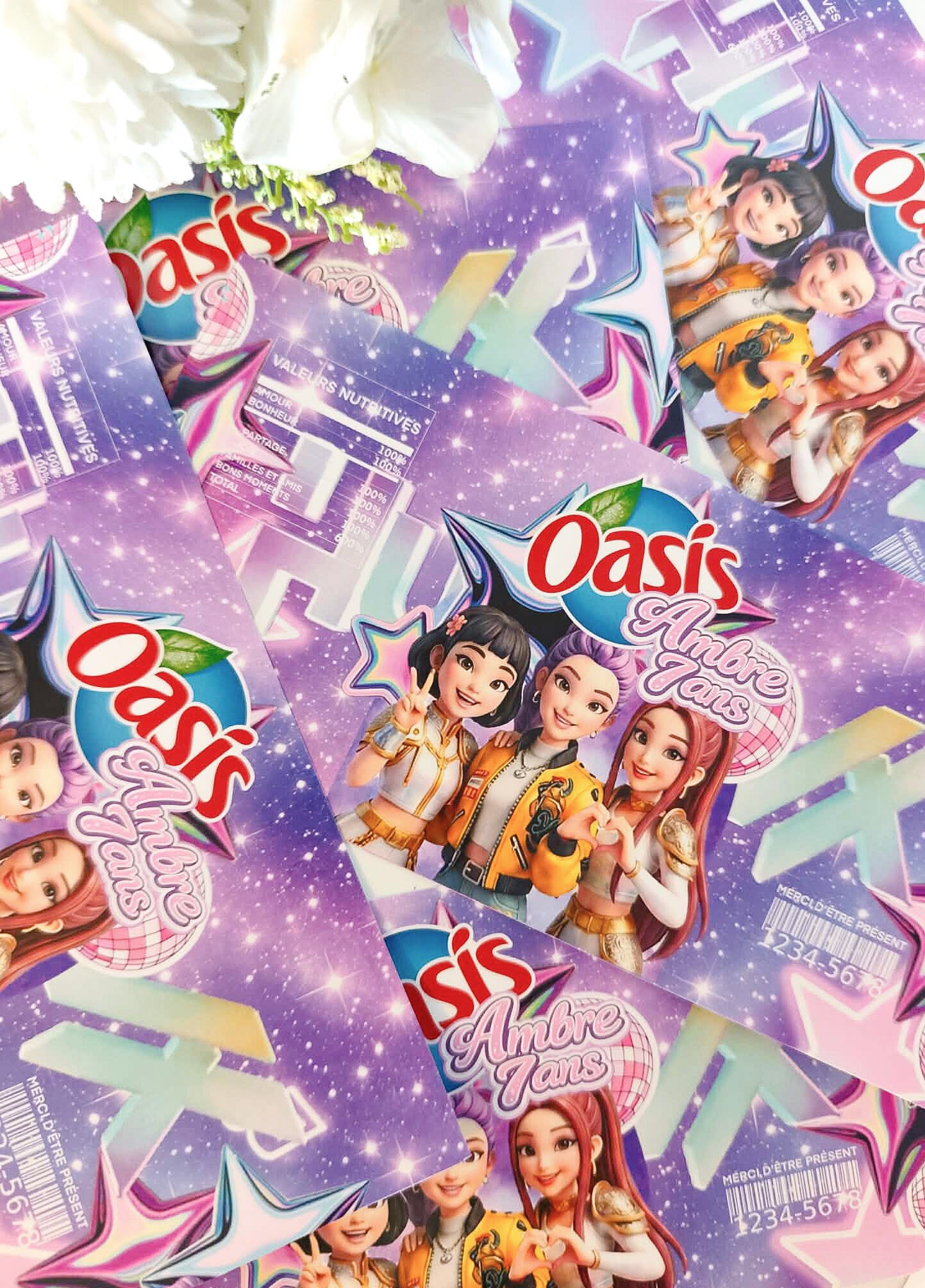 Lot de 2 Autocollants mini canette de oasis personnalisé