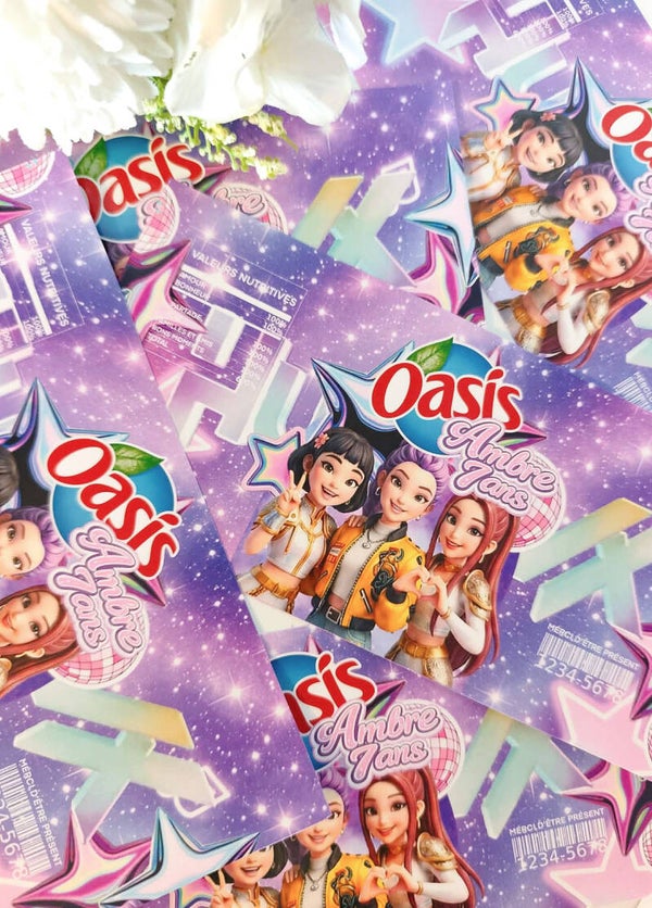 Lot de 2 Autocollants mini canette de oasis personnalisé