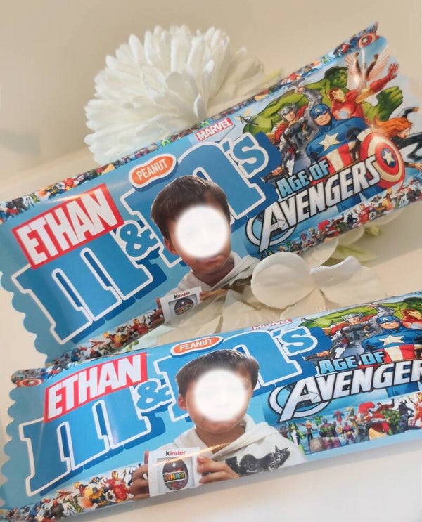 Sachet de m&ms personnalisé avec photo
