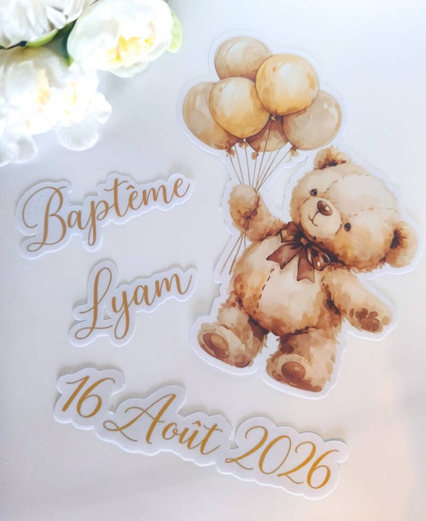 Lot de 4 autocollants pour urne personnalisé fond transparent