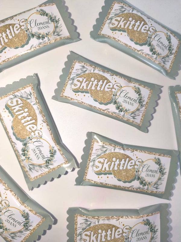 Petit sachet de Skittles personnalisé thème au choix
