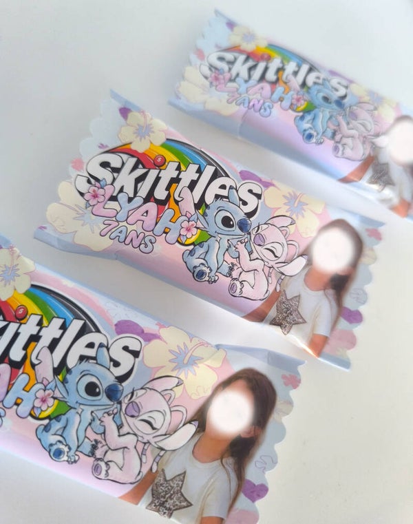 Petit sachet de Skittles avec photo