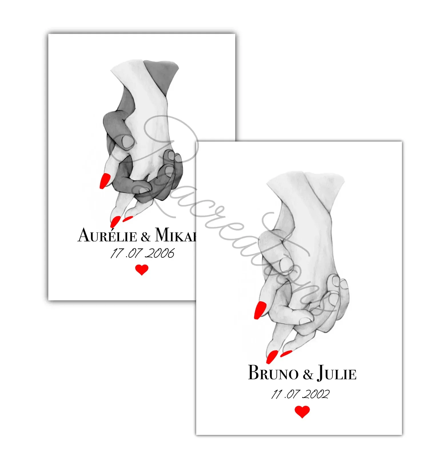 Affiche couple personnalisé