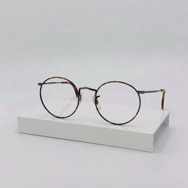 Vintage Zwart rond metaal incl. glazen