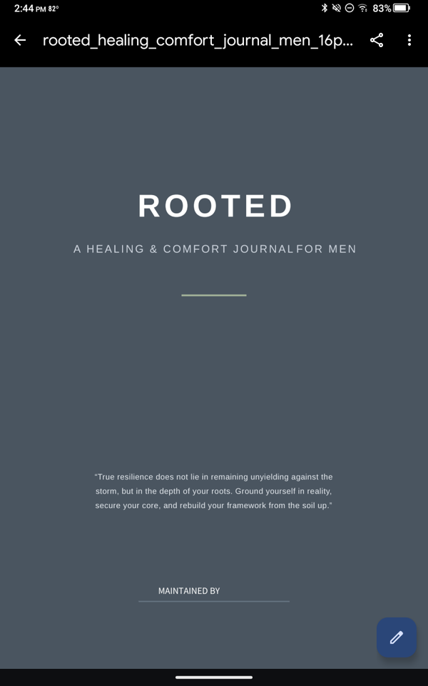 Rooted: Healing and Comfort Journal for Men