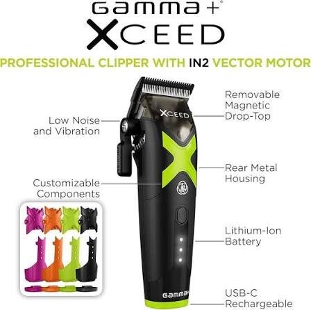 Gamma+ XCeed Professional Cordless Hair Clipper