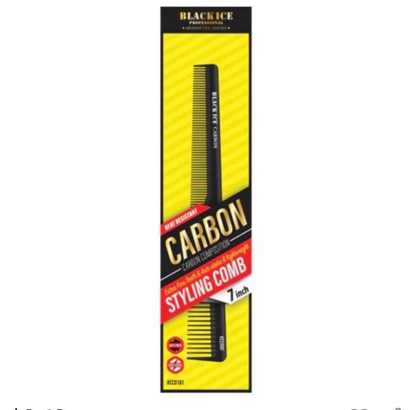 The Black Ice Professional 7-Inch Carbon Styling Comb