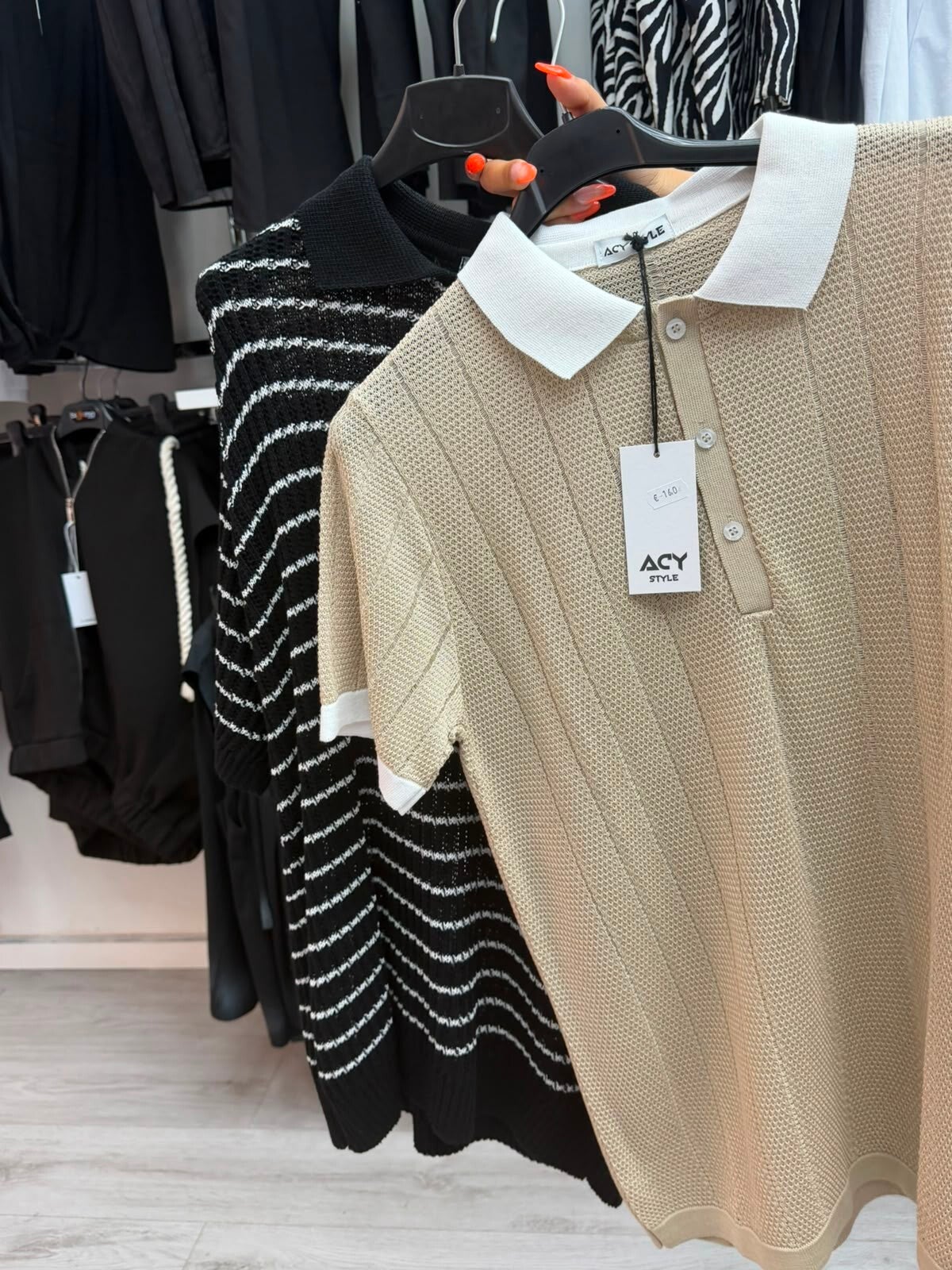 Polo in maglia testurizzata