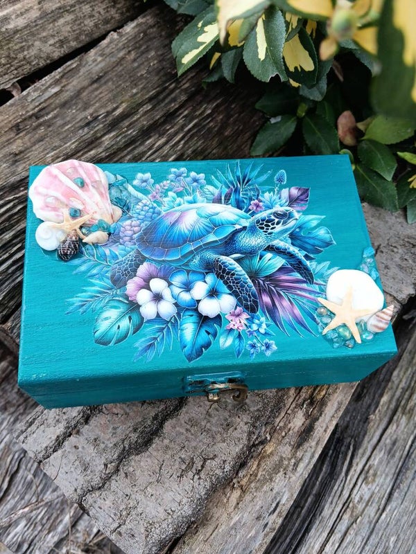 Sea Turtle Trinket/stash box