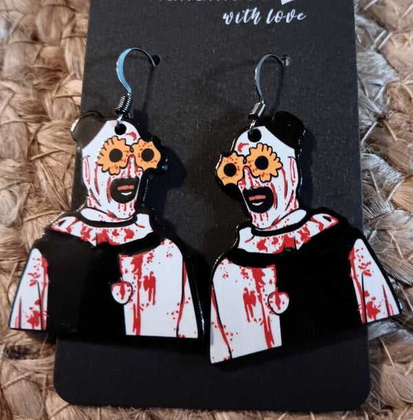 Terrifying Clown with flower eyes