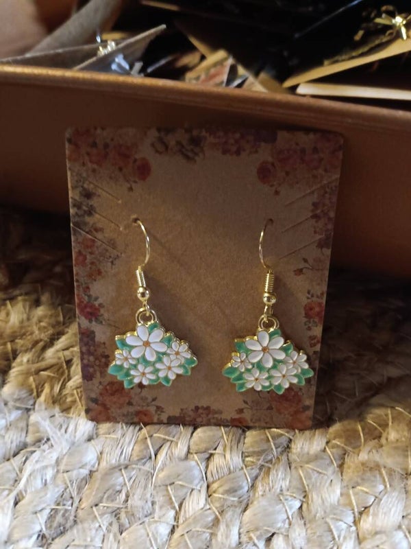 White Flower earrings