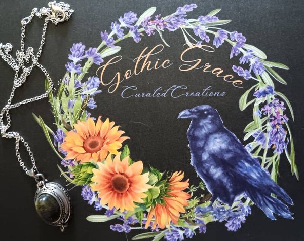 Tiger Eye Gemstone Locket Necklace