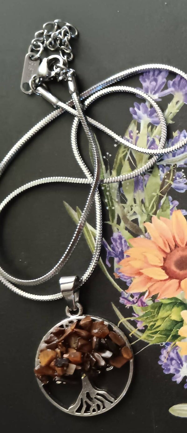 Red Jasper Family Tree Necklace