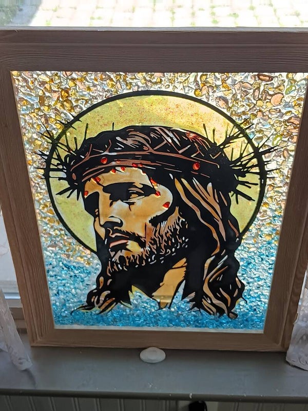 Jesus Christ Faux Stained Glass