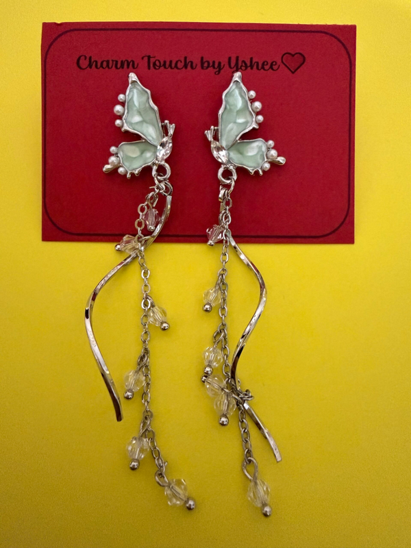 Green Gem Butterfly with Twirl chain